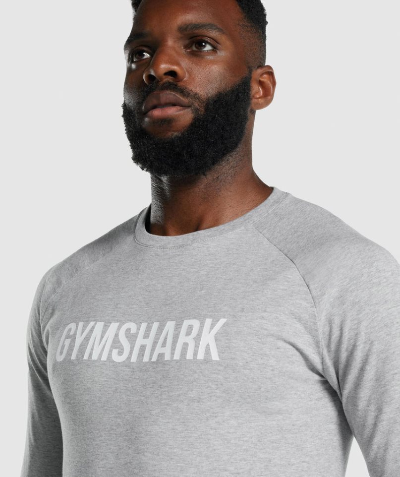 Koszulki Gymshark Apollo Long Sleeve Męskie Głęboka Szare | PL 421DWM